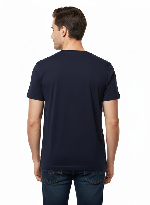 JACK & JONES MEN’S PREMIUM COLOR BLOCK CREW NECK T-SHIRT | NAVY BLUE & MAROON
