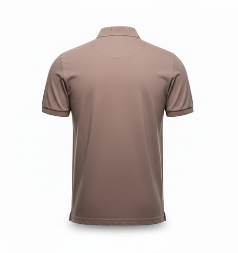 HUGO BOSS POLO SHIRT WITH EMBROIDERED LOGO | TAUPE BROWN