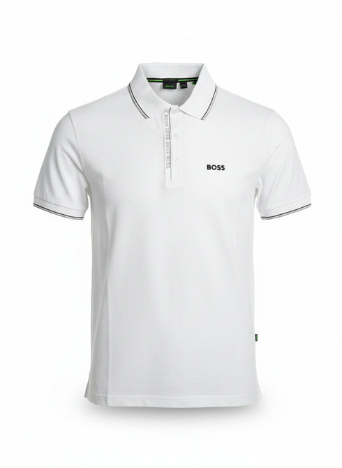 HUGO BOSS PAULE 4 PIQUE POLO SHIRT | WHITE