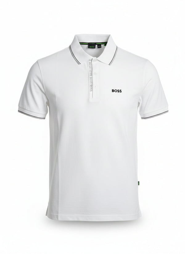 HUGO BOSS PAULE 4 PIQUE POLO SHIRT | WHITE