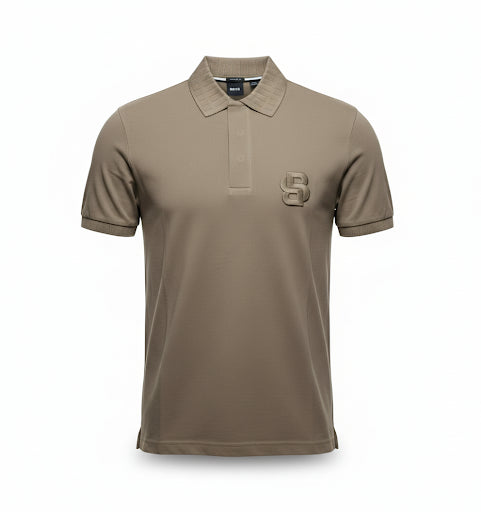 HUGO BOSS PREMIUM POLO SHIRT FOR MEN | DARK BEIGE