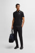 HUGO BOSS POLO SHIRT WITH EMBROIDERED LOGO | NAVY BLUE
