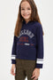 LE PRINTEMPS DEFACTO HOODED SWEATSHIRT PRINTED GILR | NAVY BLUE