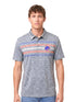 CAPTIVATING – PERFORMANCE STRIPE POLO PRINTED HORSE LOGO SHIRT | GREY
