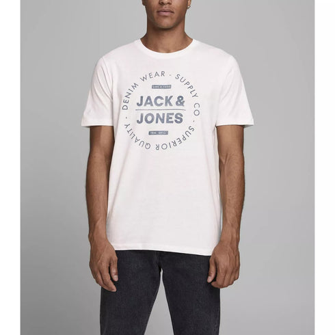 JACK & JONES MEN'S O-NECK T-SHIRT | WHITE