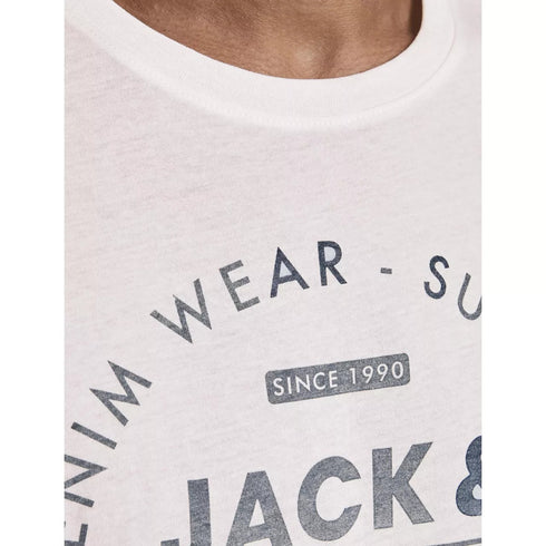 JACK & JONES MEN'S O-NECK T-SHIRT | WHITE