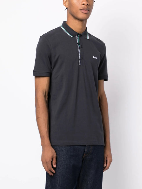 HUGO BOSS PAULE 4 PIQUE POLO SHIRT | BLACK