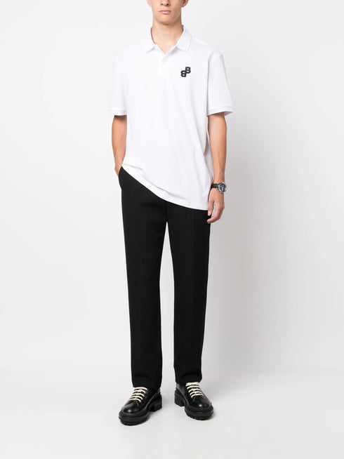 HUGO BOSS PARLAY POLO SHIRT WITH EMBROIDERED LOGO | WHITE