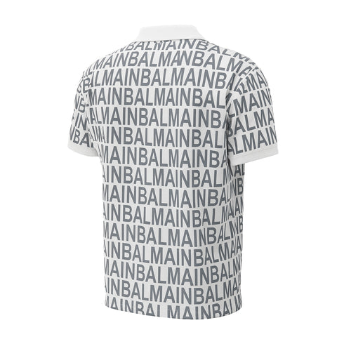 BALMAIN PARIS PREMIUM MEN'S PRINTED POLO SHIRT | WHITE