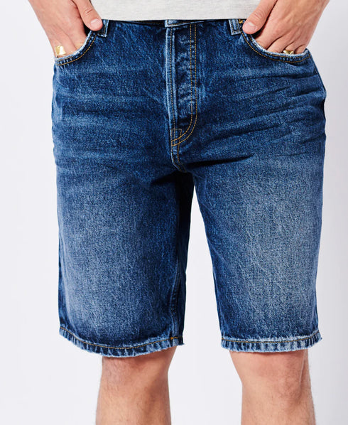 ALCOTT BERMUDA BASIC SLIM MEN SHORTS | DENIM BLUE