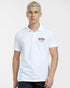 JACK & JONE LOGO PRINT POLO NECK T-SHIRT | WHITE