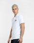 JACK & JONE LOGO PRINT POLO NECK T-SHIRT | WHITE