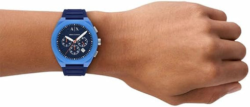 Armani Exchange Sync Chronograph Blue Silicone Watch