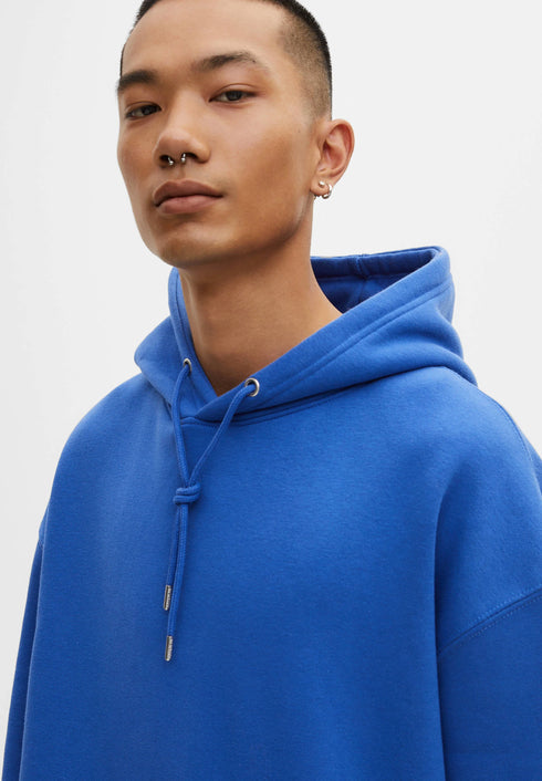 PULL & BEAR BASIC HOODIE UNISEX | BLUE DENIM