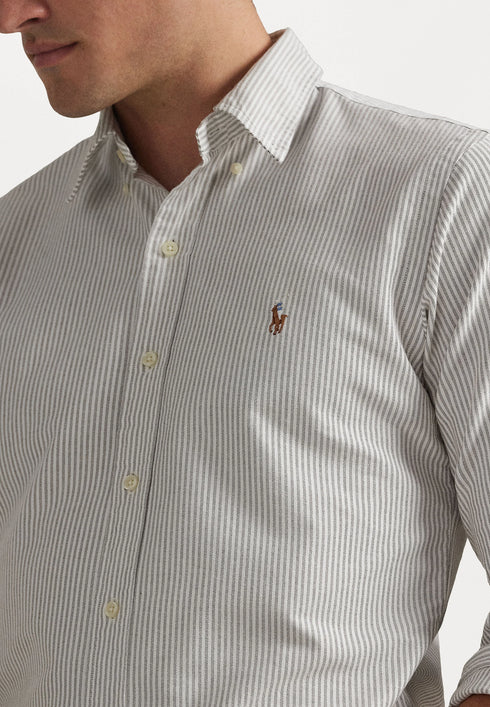 POLO RALPH LAUREN SLIM FIT OXFORD SHIRT | PALE RUSSET / WHITE
