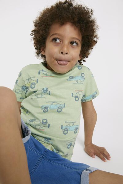 HEMA KIDS T SHIRTS CARS | LIGHT GREEN