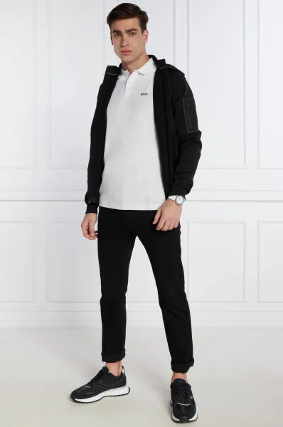 HUGO BOSS REGULAR-FIT SHORT SLEEVE COTTON PIQUE POLO SHIRT | WHITE