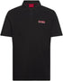 HUGO BOSS COTTON - PIQUE POLO SHIRT WITH LOGO PRINT | BLACK