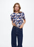 MANGO WOMEN PRINTED COTTON - BLEND T - SHIRT | PALE PINK