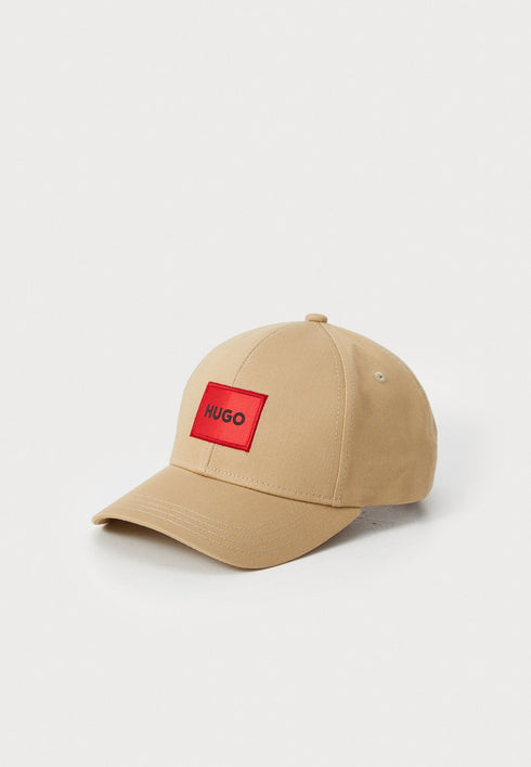 HUGO BOSS COTTON-TWILL CAP WITH RED LOGO LABEL | BEIGE