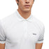 HUGO BOSS LOGOS COTTON PIQUE JACUARD POLO SHIRT | WHITE