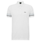 HUGO BOSS LOGOS COTTON PIQUE JACUARD POLO SHIRT | WHITE