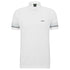 HUGO BOSS LOGOS COTTON PIQUE JACUARD POLO SHIRT | WHITE