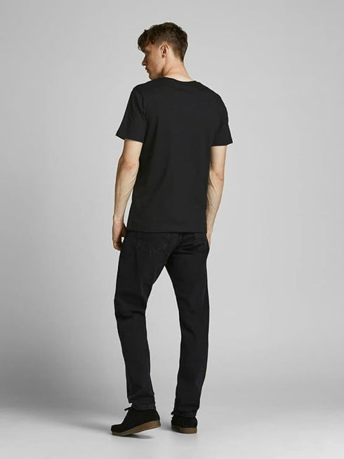 JACK & JONES MEN’S PREMIUM BLACK PRINTED T-SHIRT-CREW NECK