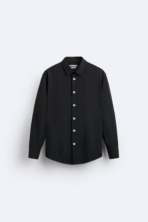 ZARA MENS PREMIUM COTTON SHIRT | BLACK