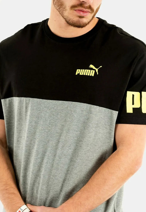 PUMA COLORBLOCKED ACTIVE T SHIRT | GREY