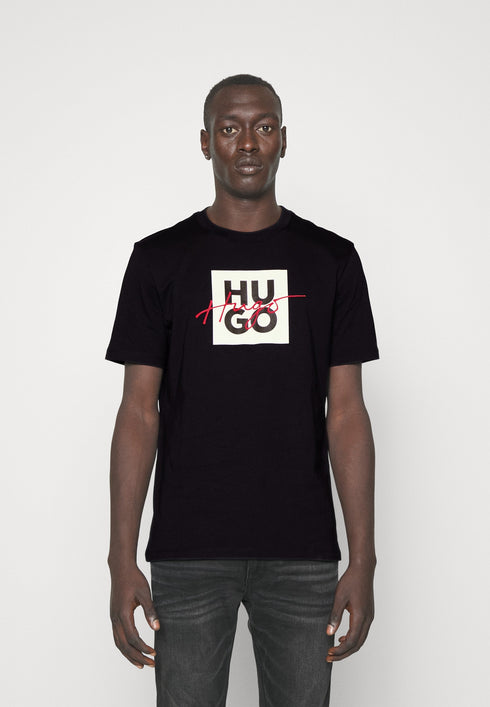 HUGO BOSS GRAPHIC PRINT T-SHIRT FOR MEN | BLACK