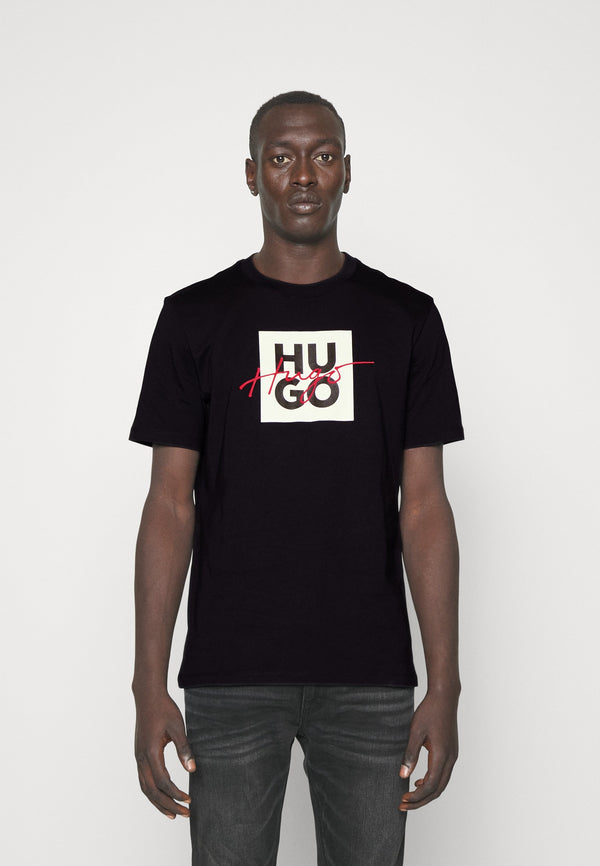 HUGO BOSS GRAPHIC PRINT T-SHIRT FOR MEN | BLACK