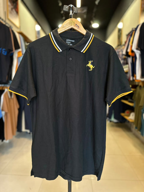 GIORDANO EMBROIDERY SHIRT 3D LION POLO MEN | BLACK