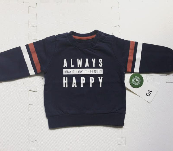 C&A ALWAYS HAPPY SWEATSHIRT NAVY BLUE | KIDS