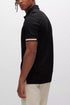 HUGO BOSS REGULAR-FIT POLO SHIRT WITH EMBROIDERED LOGO | BLACK