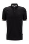 HUGO BOSS REGULAR-FIT POLO SHIRT WITH EMBROIDERED LOGO | BLACK