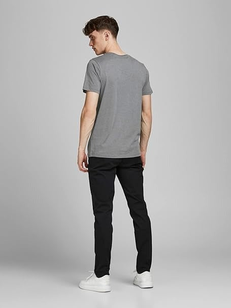 JACK & JONES MEN'S GRAPHIC SLIM FIT CREW NECK T-SHIRT | GREY