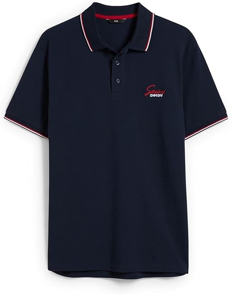 C&A MENS TIPPED POLO SHIRT | DARK BLUE
