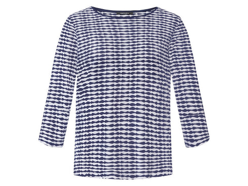 ESMARA PRINTED WOMEN'S TOP | BLUE/WHITE