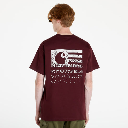 CARHARTT WIP S/S RELAXED FIT FADE STATE T-SHIRT | WINE / MAROON