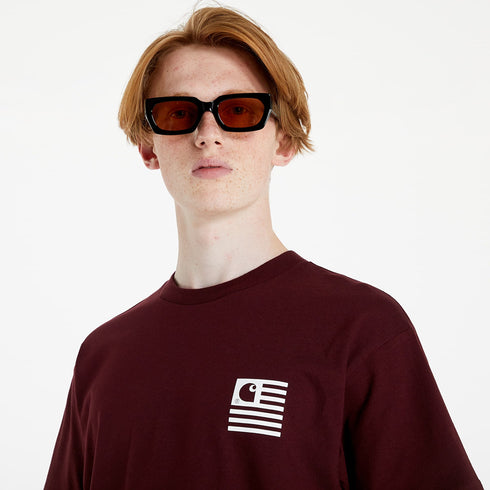 CARHARTT WIP S/S RELAXED FIT FADE STATE T-SHIRT | WINE / MAROON