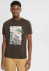 ESPRIT MEN T-SHIRT FRONT PRINT | BROWN