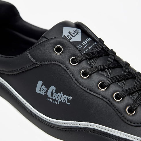Lee Cooper Mens Textured Sneakers With Lace-Up Closure