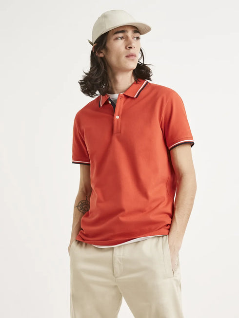 CELIO MEN’S CLASSIC POLO SHIRT PREMIUM COTTON COMFORT | ORANGE