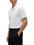 HUGO BOSS SLIM-FIT STRIPE-TRIM POLO SHIRT | WHITE