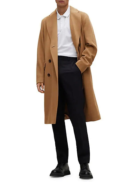 HUGO BOSS SLIM-FIT STRIPE-TRIM POLO SHIRT | WHITE