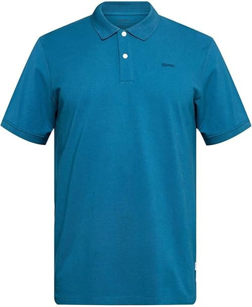 ESPRIT ORGANIC COTTON MEN PLAIN POLO SHIRT | BLUE