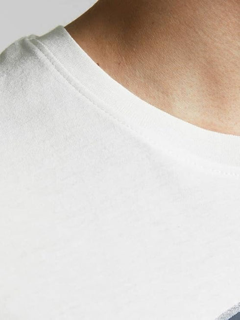 JACK & JONES MEN'S O-NECK T-SHIRT | WHITE