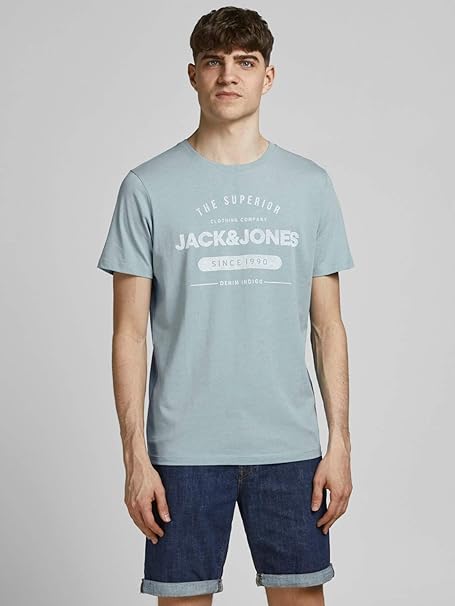 JACK & JONES MEN'S JJE JEANS TEE SS CREW NECK NOOS | SKY BLUE