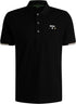 BOSS MEN'S PADDY OPEN 25 ACTIVE PADDY MERCERISED COTTON POLO SHIRT WITH GRID DETAIL | BLACK
